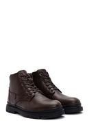 Men's Brown Zippered Leather Casual Boots | Derimod