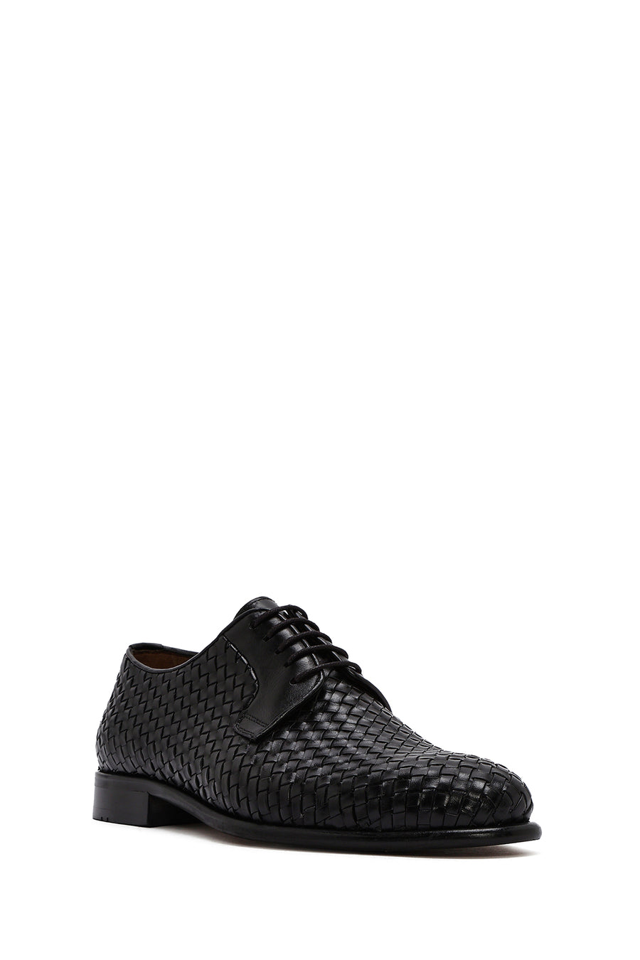 Men's Black Braided Leather Classic Shoes