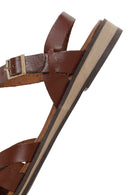 Women's Brown Ankle Strap Leather Bodrum Sandals | Derimod