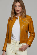 Kylie Women's Leather Jacket | Derimod