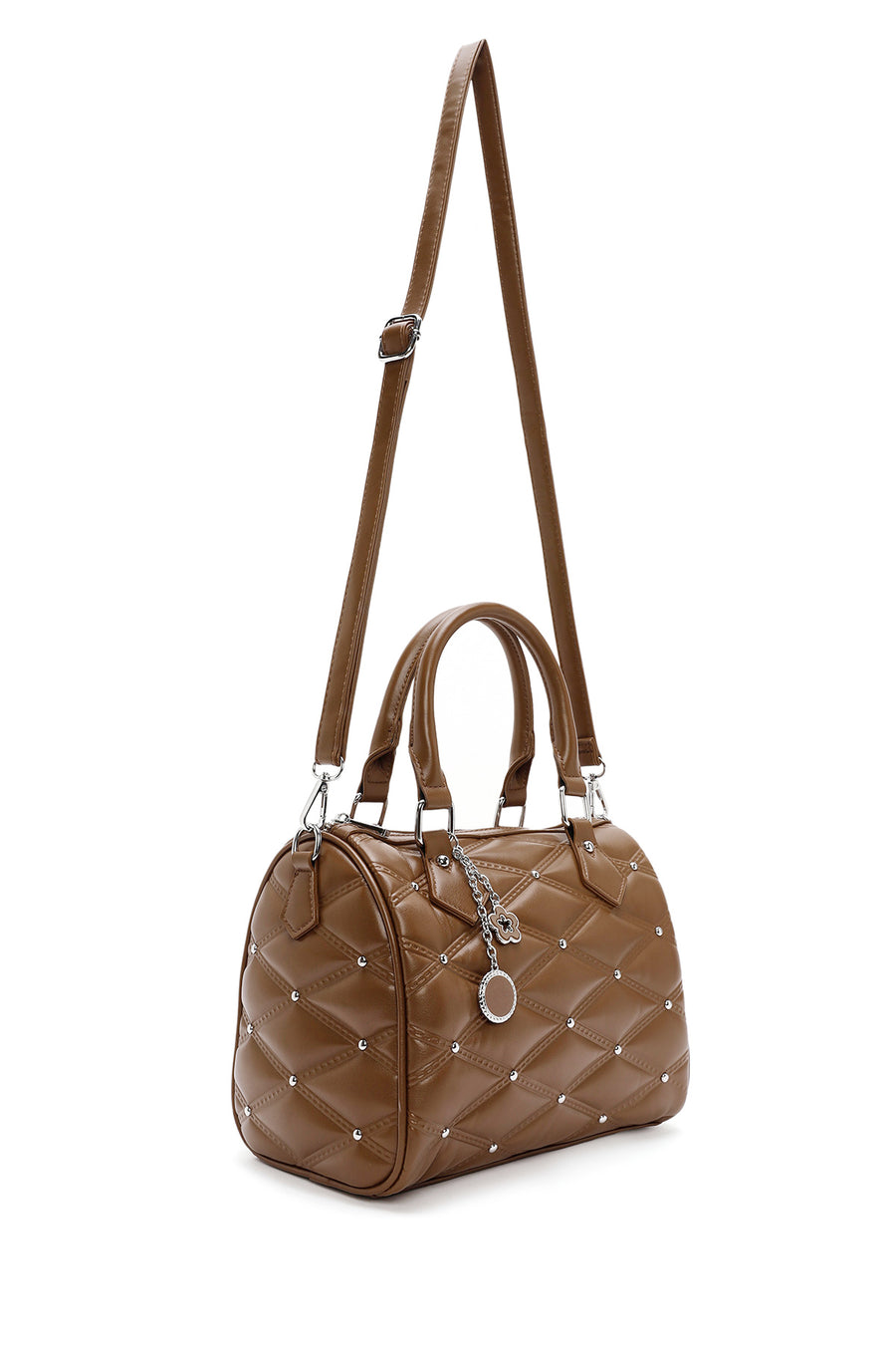 Women's Mink Long Strap Accessory Quilted Patterned Handbag
