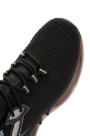 Derimod Zero Men's Black Lace-Up Thick Soled Fabric Sneaker | Derimod