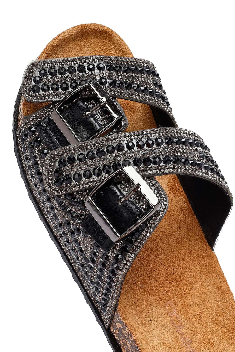 Women's Black Stone Slippers