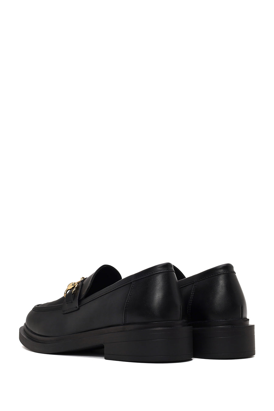 Kadın Siyah Tokalı Maskülen Loafer