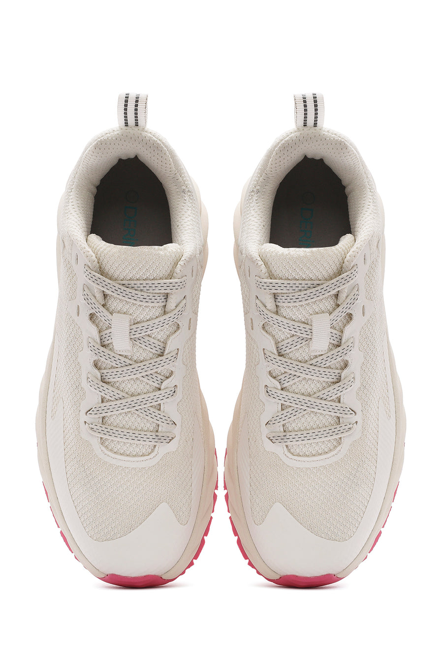 Women's White Lace-Up Thick-Sole Fabric Sneakers