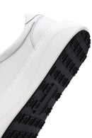 Men's White Lace-up Thick-Sole Leather Sneaker | Derimod