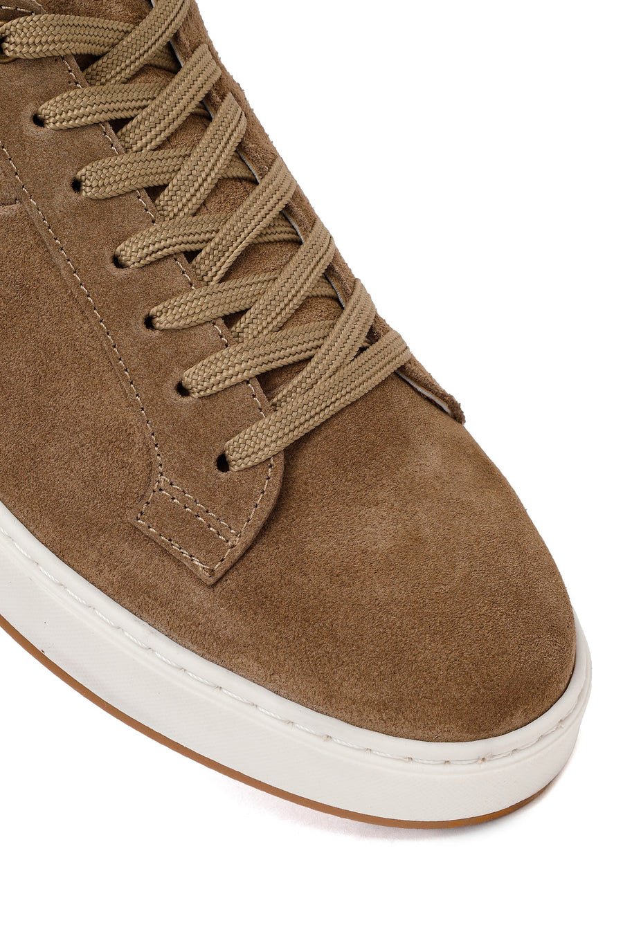 Erkek Bej Bağcıklı Süet Deri Sneaker