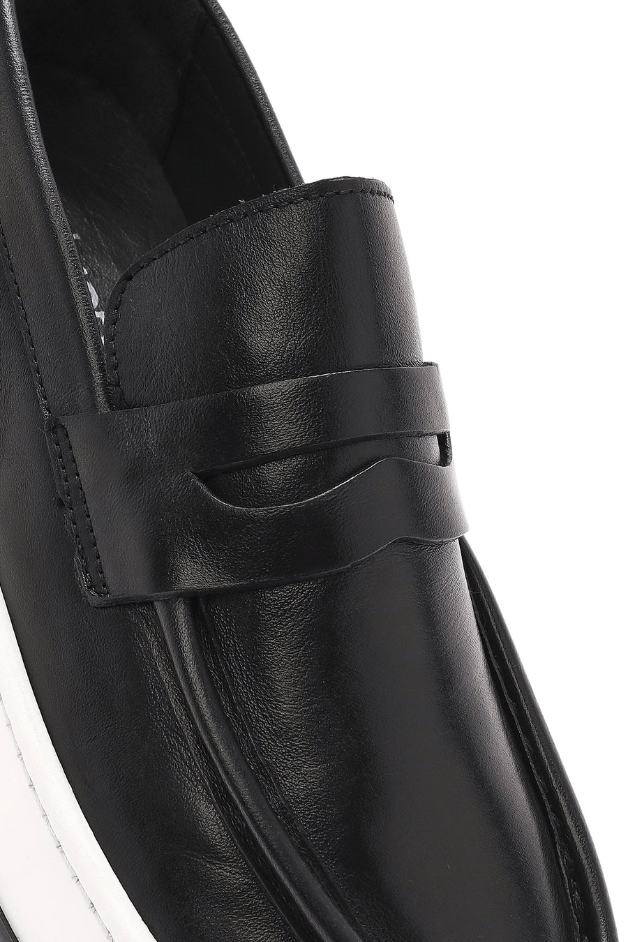 Erkek Siyah Spor Deri Loafer