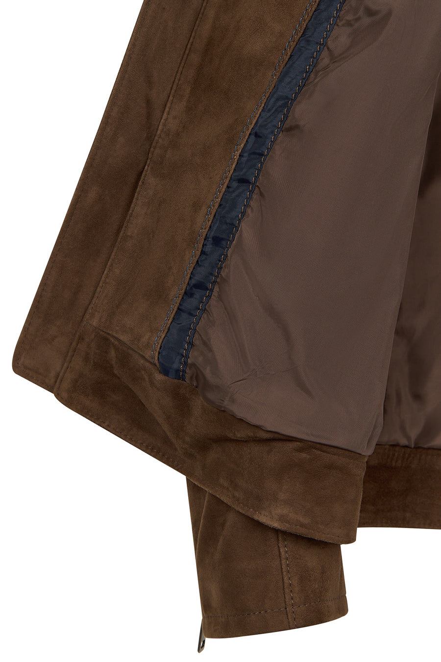 Ronaldo Male Tan Zip Closure Suede Jacket