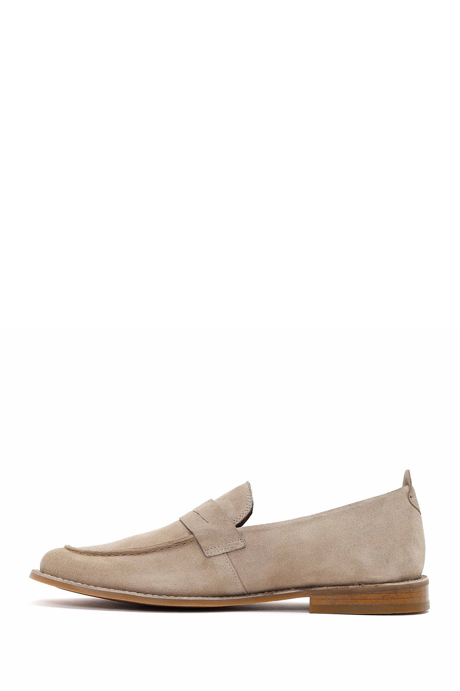 Derimod Black Erkek Bej Süet Deri Klasik Loafer