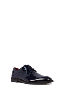 Men's Navy Blue Lace-up Patent Leather Classic Shoes | Derimod