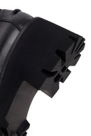 Woman Black Chunky-Heeled Leather Masculine Loafer | Derimod