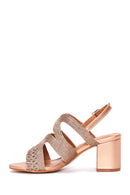 Women's Pink Ankle Strap Heeled Sandals | Derimod