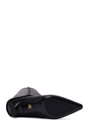 Woman Black Heeled Leather Boots | Derimod