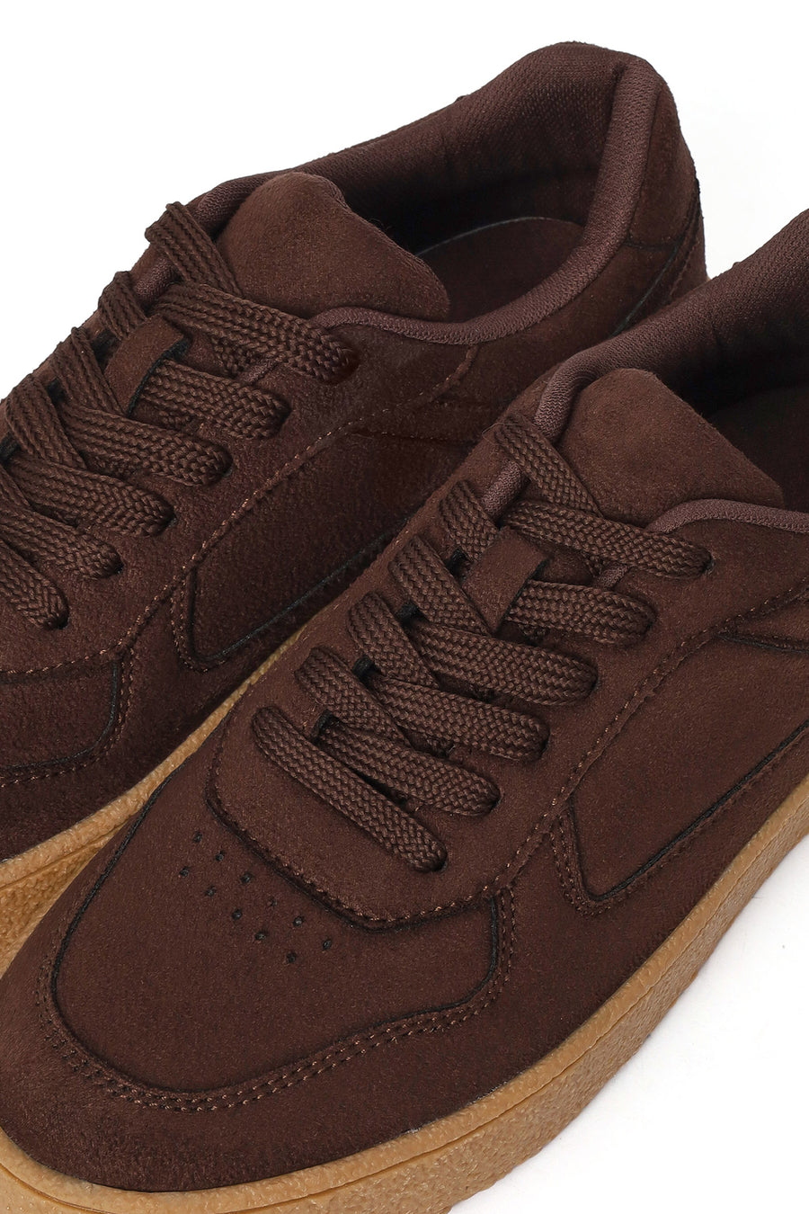 Kadın Kahverengi Bağcıklı Süet Sneaker