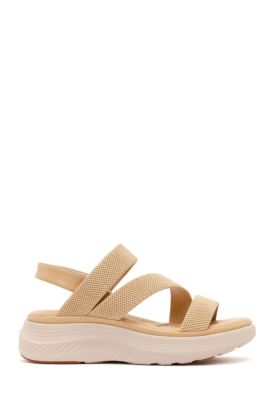 Women's Beige Chunky Sole Fabric Comfort Sandals 26SFE46416F | Derimod