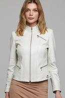 Donna Women's Beige Short Leather Jacket | Derimod