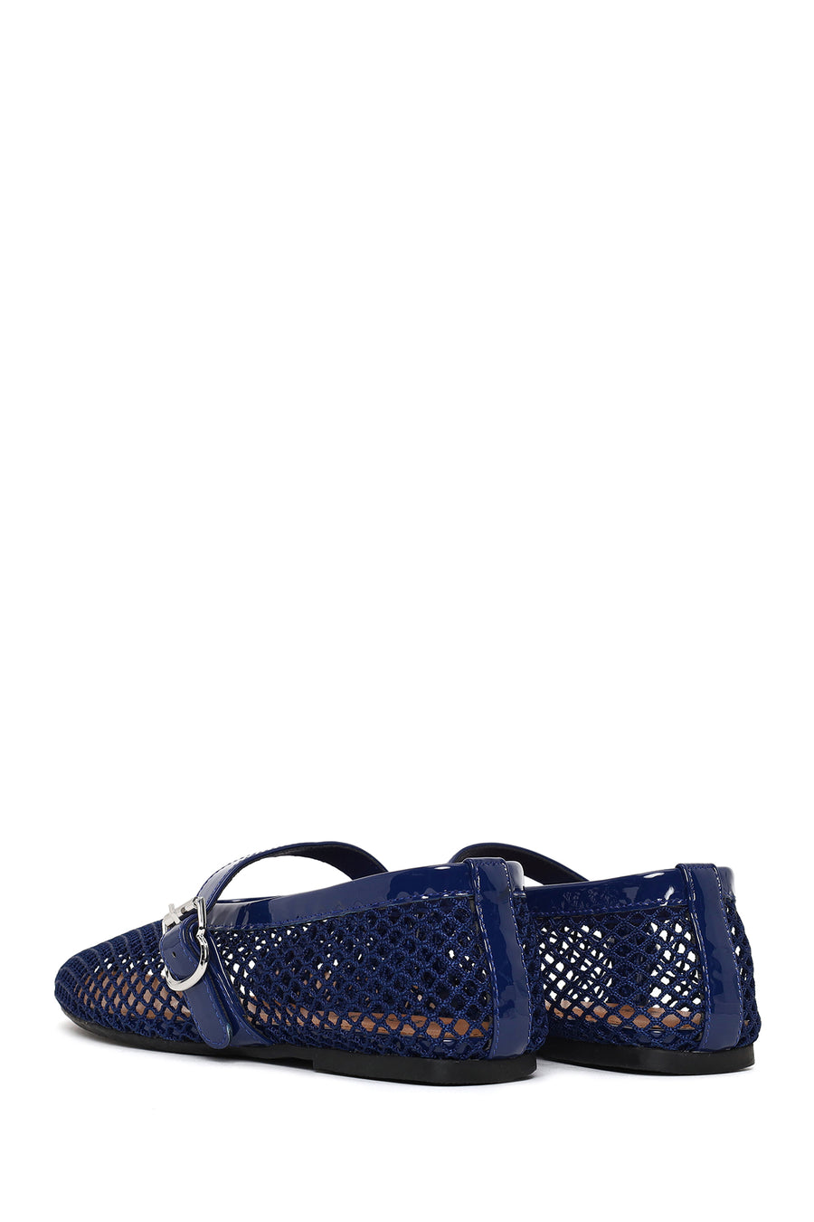 Woman Navy Mesh Ballerine Shoes
