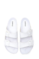Men's Leather Double Buckle Slippers | Derimod