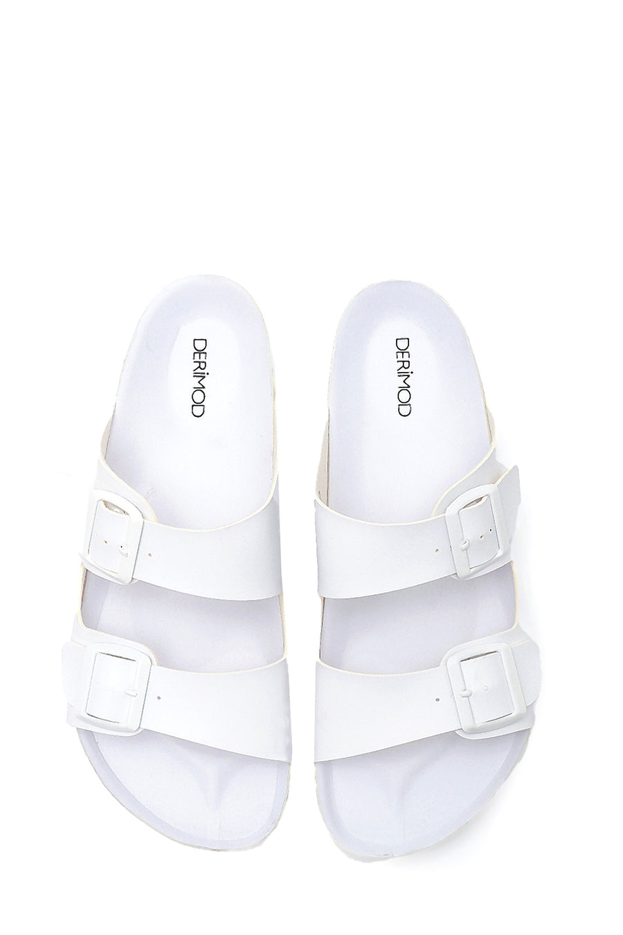 Men's Leather Double Buckle Slippers