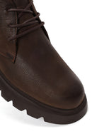 Male Brown Lace-up Nubuck Leather Casual Boots | Derimod