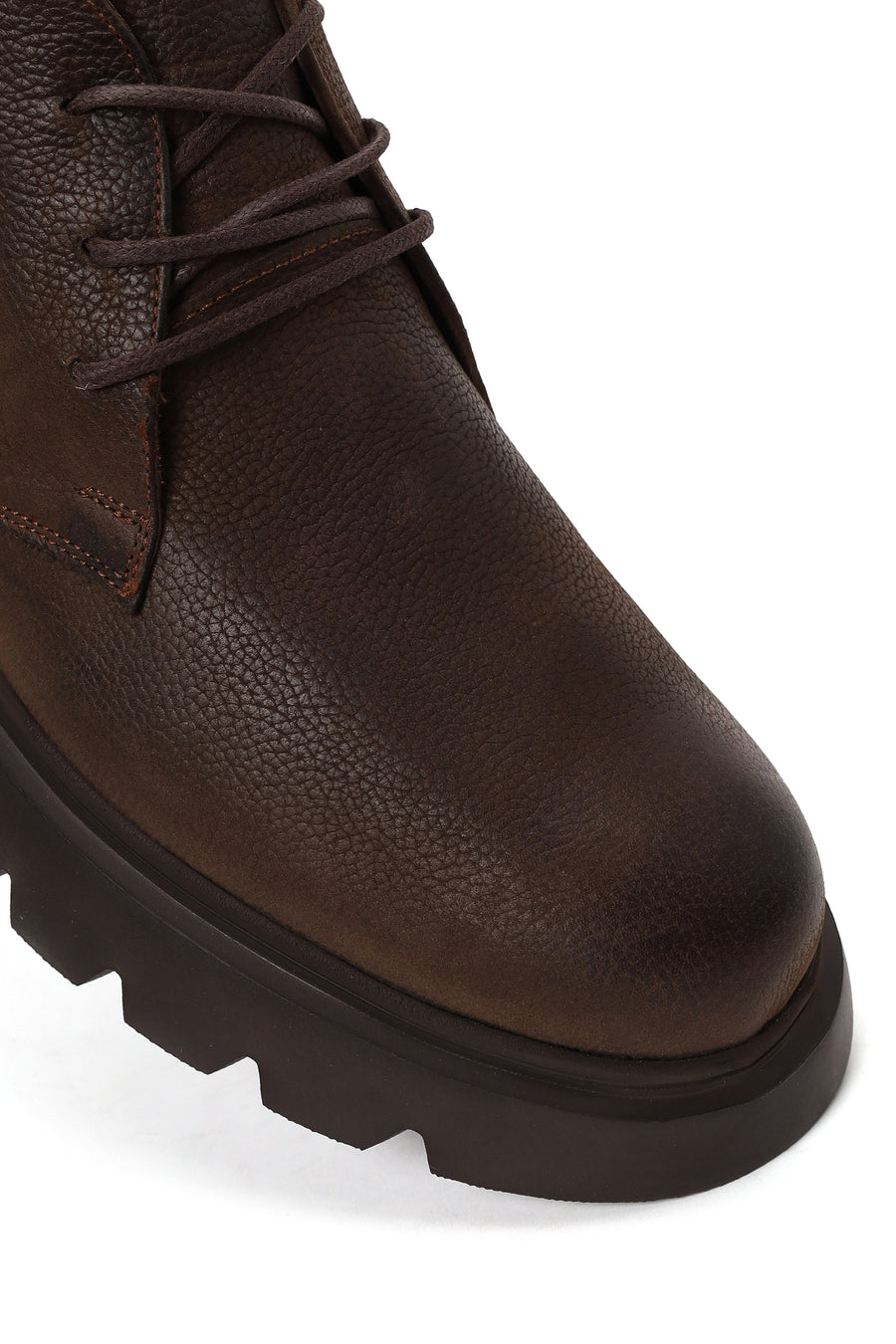 Male Brown Lace-up Nubuck Leather Casual Boots