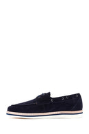 Men's Navy Blue Suede Leather Casual Shoes | Derimod