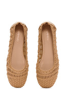 Women's Mink Knitted Ballerinas | Derimod