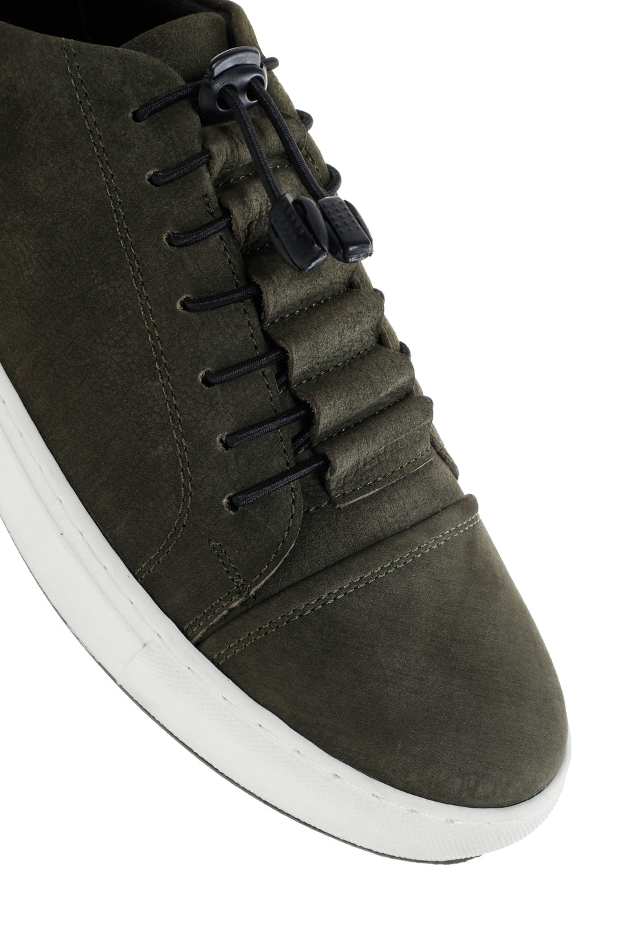 Erkek Haki Bağcıklı Nubuk Deri Sneaker