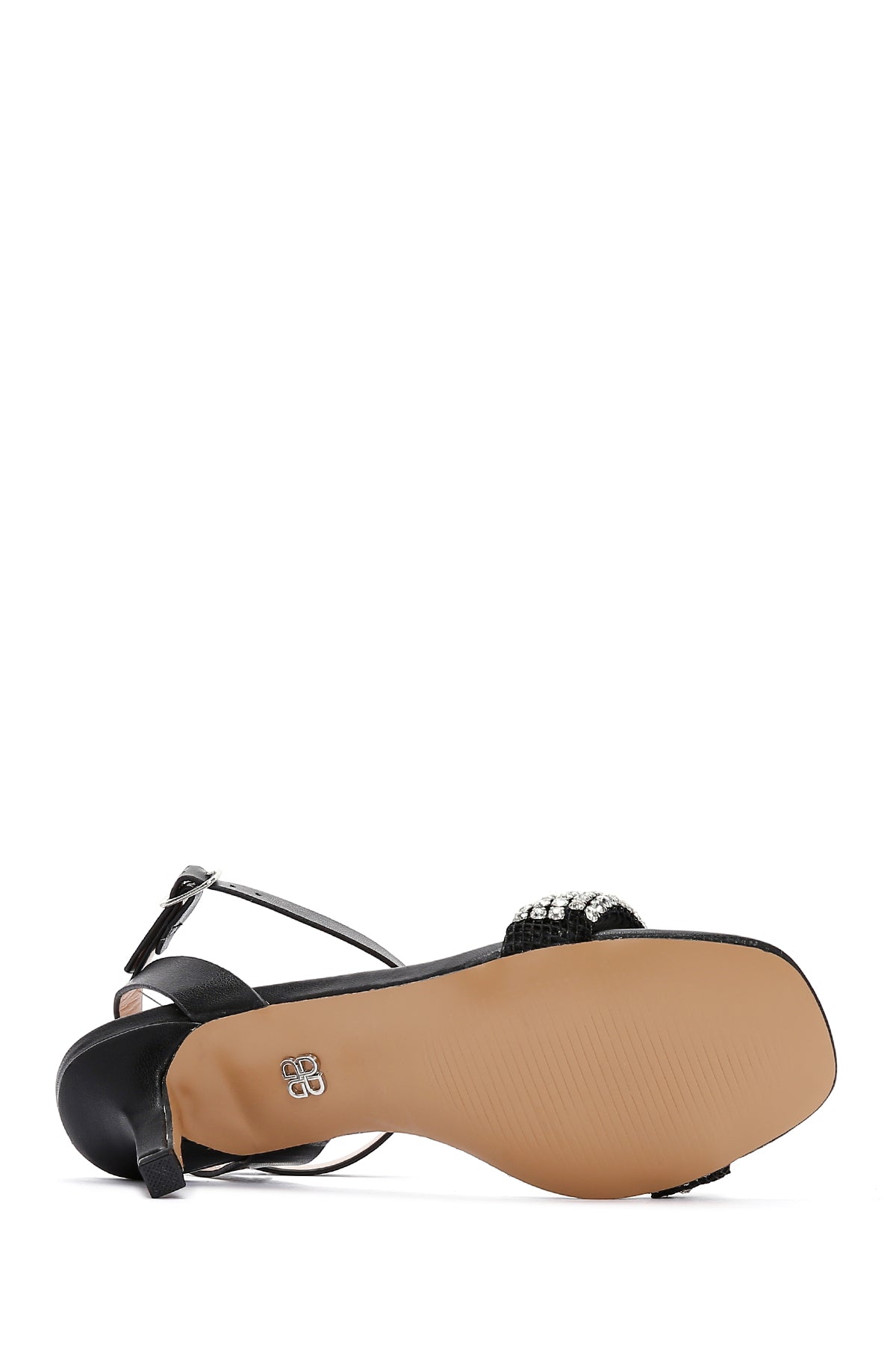 Kadın Siyah Taşlı Topuklu Sandalet