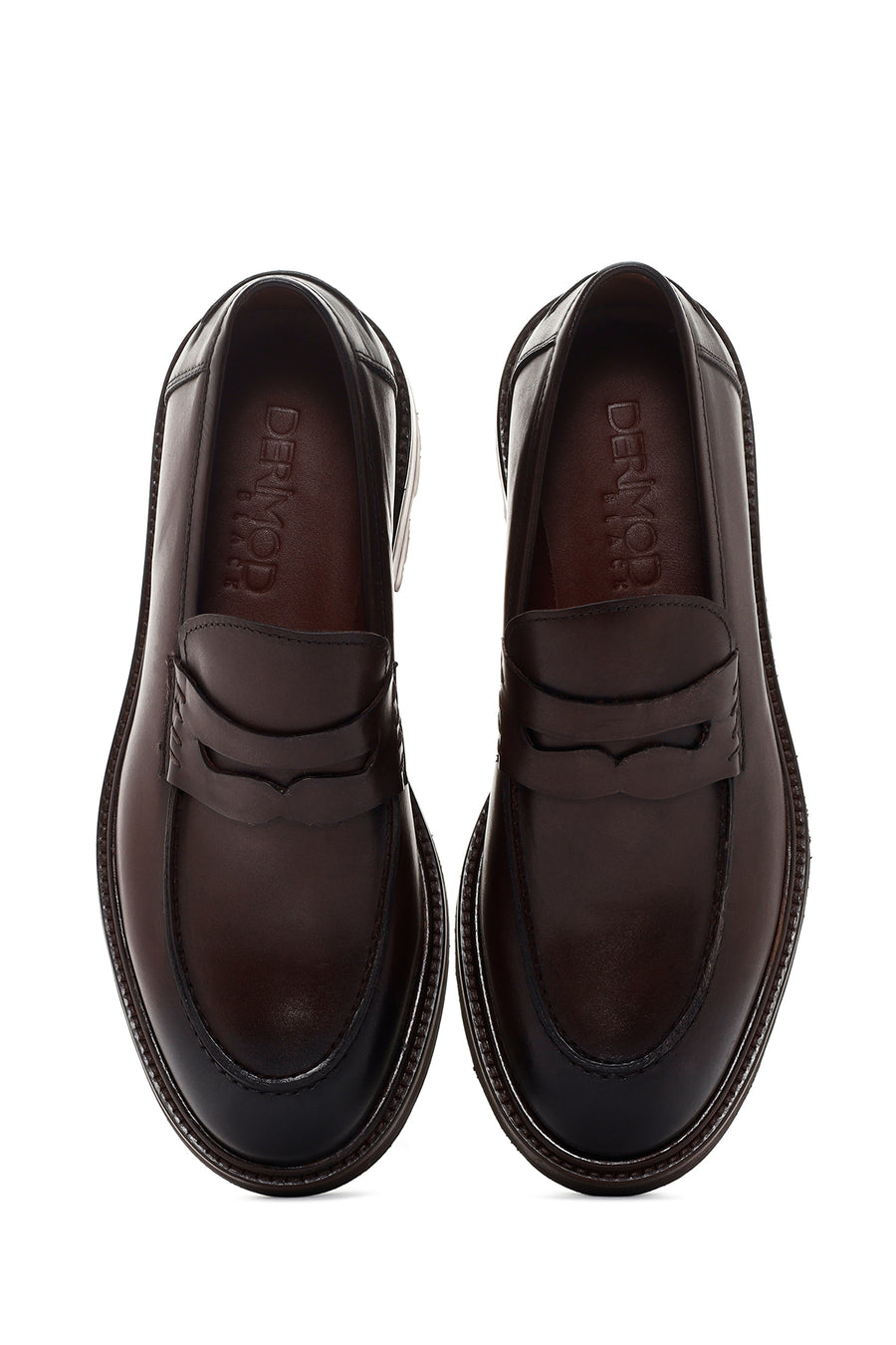 Erkek Kahverengi Deri Casual Loafer