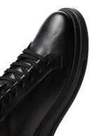 Men's Black Leather Thick Soled Sneaker | Derimod