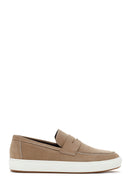 Men's Sand Nubuck Leather Casual Loafer | Derimod