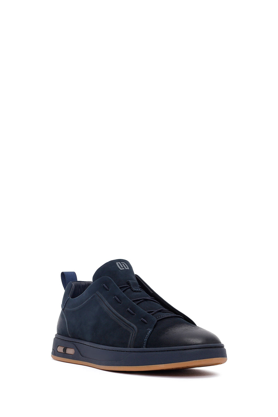 Erkek Lacivert Bağcıklı Nubuk Deri Sneaker