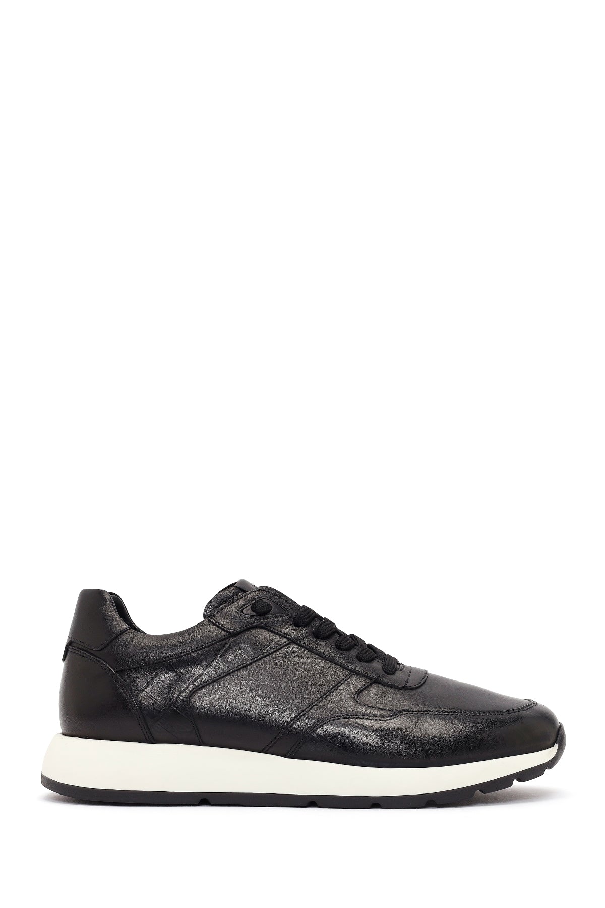Erkek Siyah Bağcıklı Deri Sneaker 26SFD640318 | Derimod