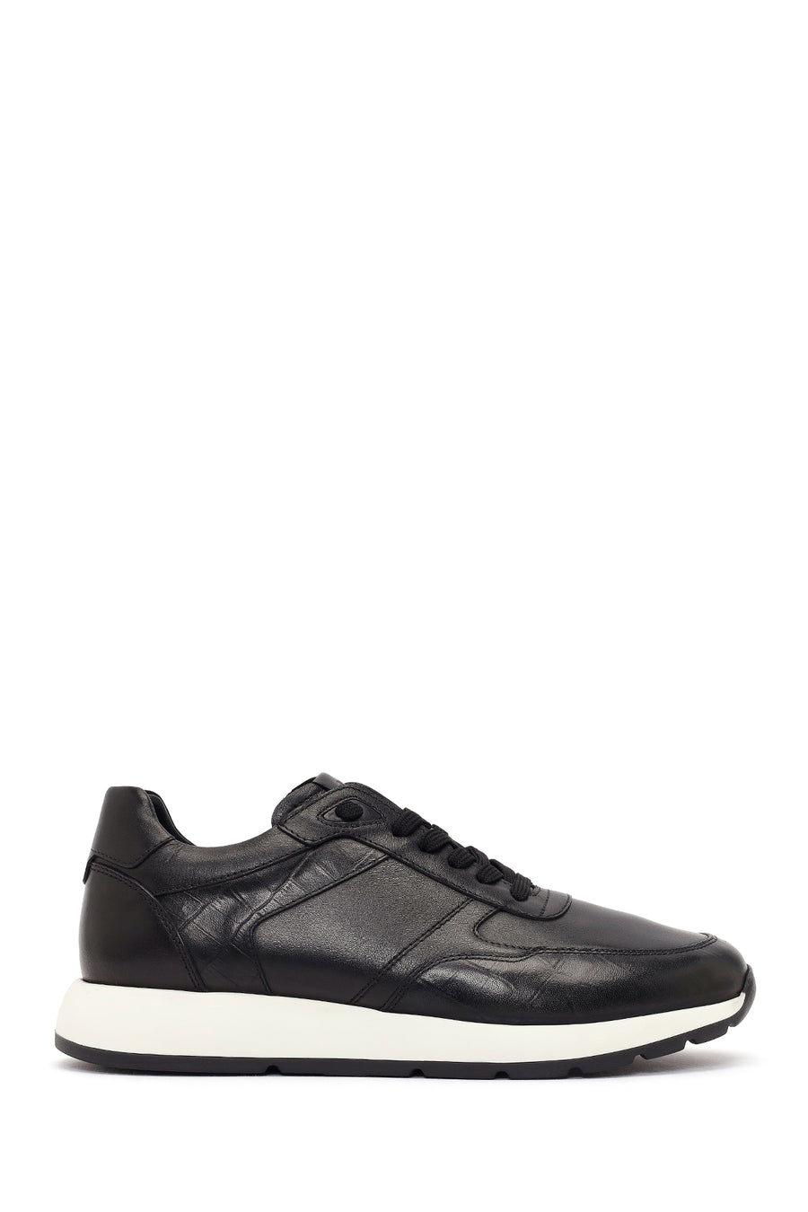 Male Black Lace-Up Leather Sneaker 26SFD640318 | Derimod