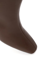 Woman Brown Zip Closure Heeled Boots | Derimod