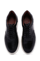 Men's Black Leather Thick Soled Sneaker | Derimod