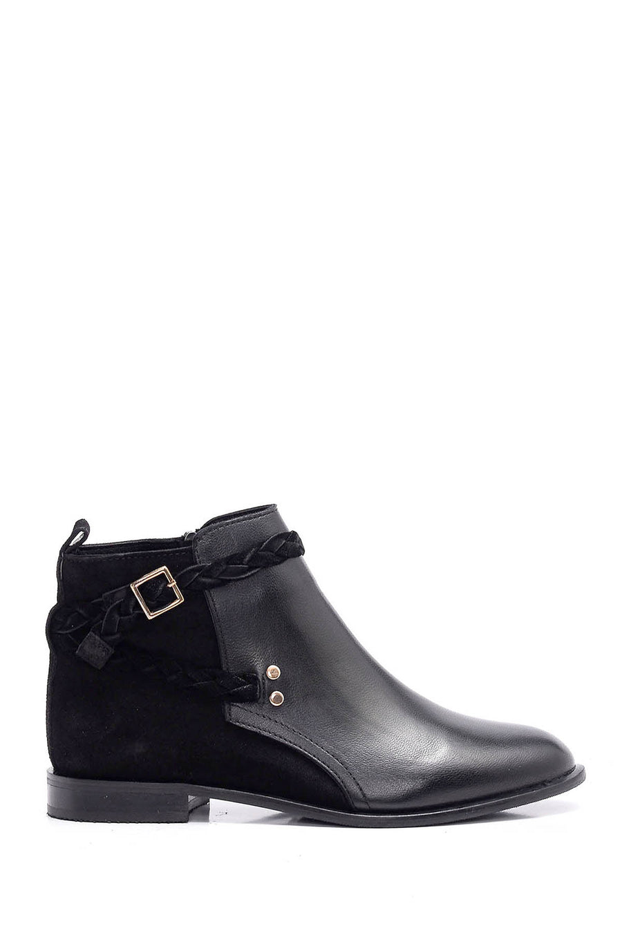 Women's Buckle Leather Boots 18WFD149014 | Derimod