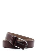 Men's Burgundy Leather Belt | Derimod