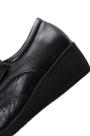 Kadın Siyah Deri Dolgu Topuk Comfort Ayakkabı | Derimod