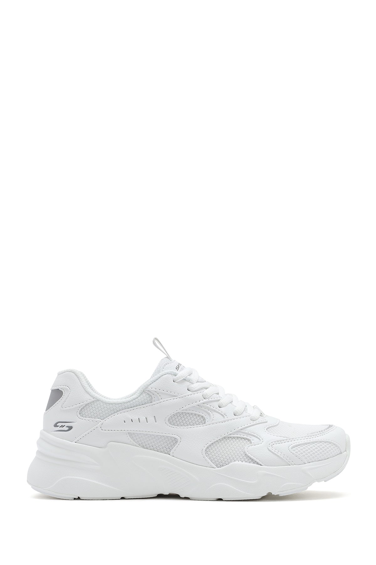 Skechers Kadın Beyaz Bobs Bamina Bağcıklı Kalın Tabanlı Kumaş Sneaker 117354 WHT | Derimod