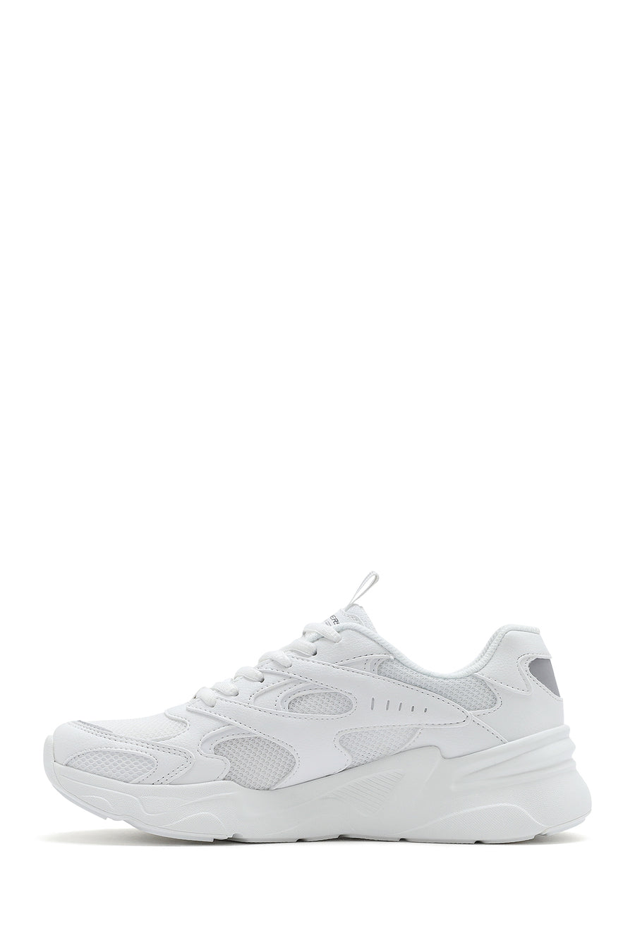 Skechers Kadın Beyaz Bobs Bamina Bağcıklı Kalın Tabanlı Kumaş Sneaker