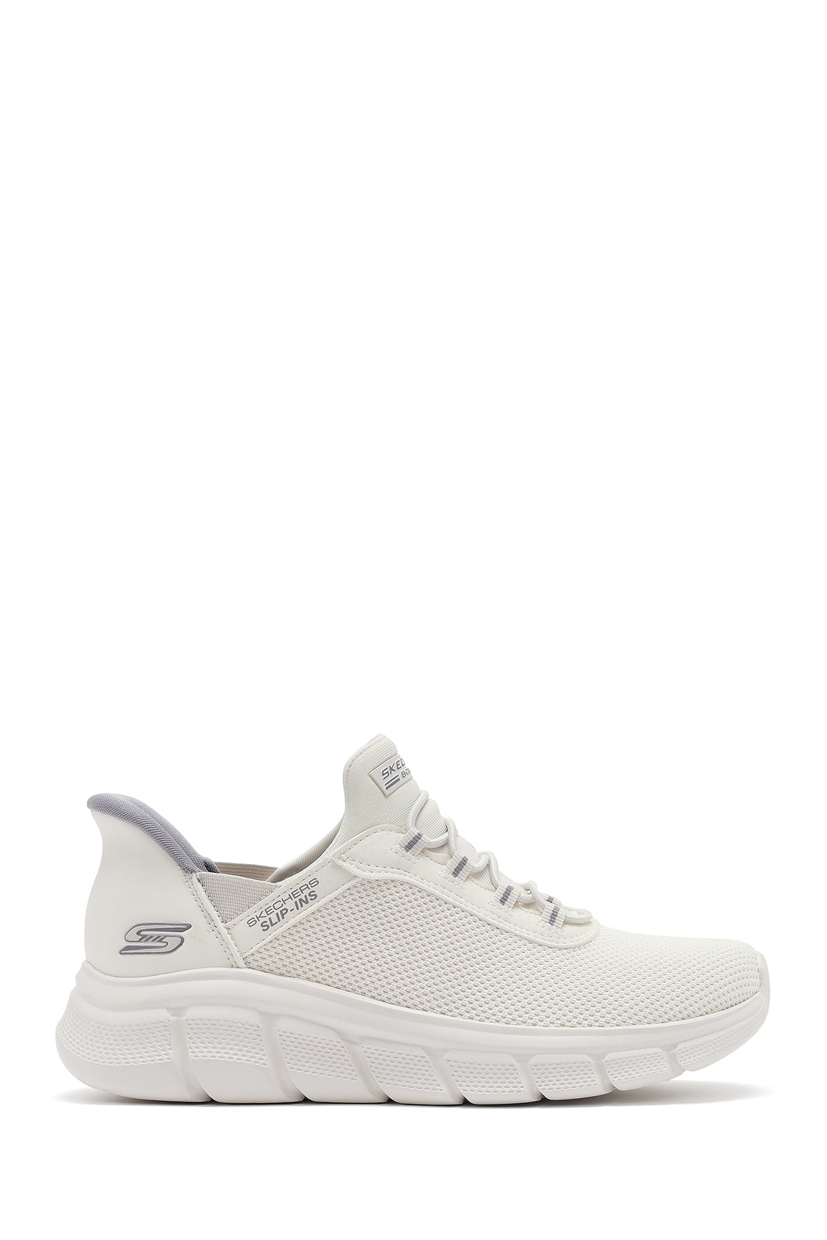 Skechers Kadın Beyaz Bobs B Flex - Fan Fav Kalın Tabanlı Kumaş Sneaker 117502 OFWT | Derimod
