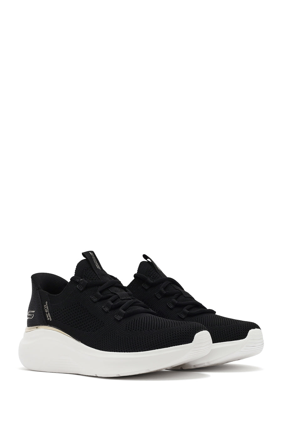 Skechers Women's Black Bobs B Love-True Delight Lace-Up Chunky Sole Sneakers