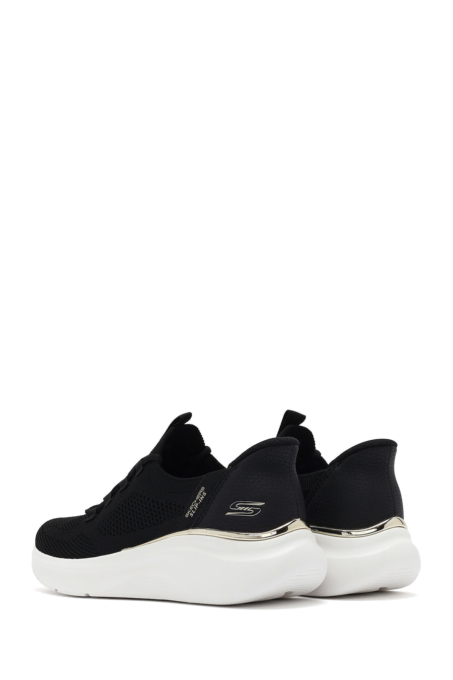 Skechers Women's Black Bobs B Love-True Delight Lace-Up Chunky Sole Sneakers