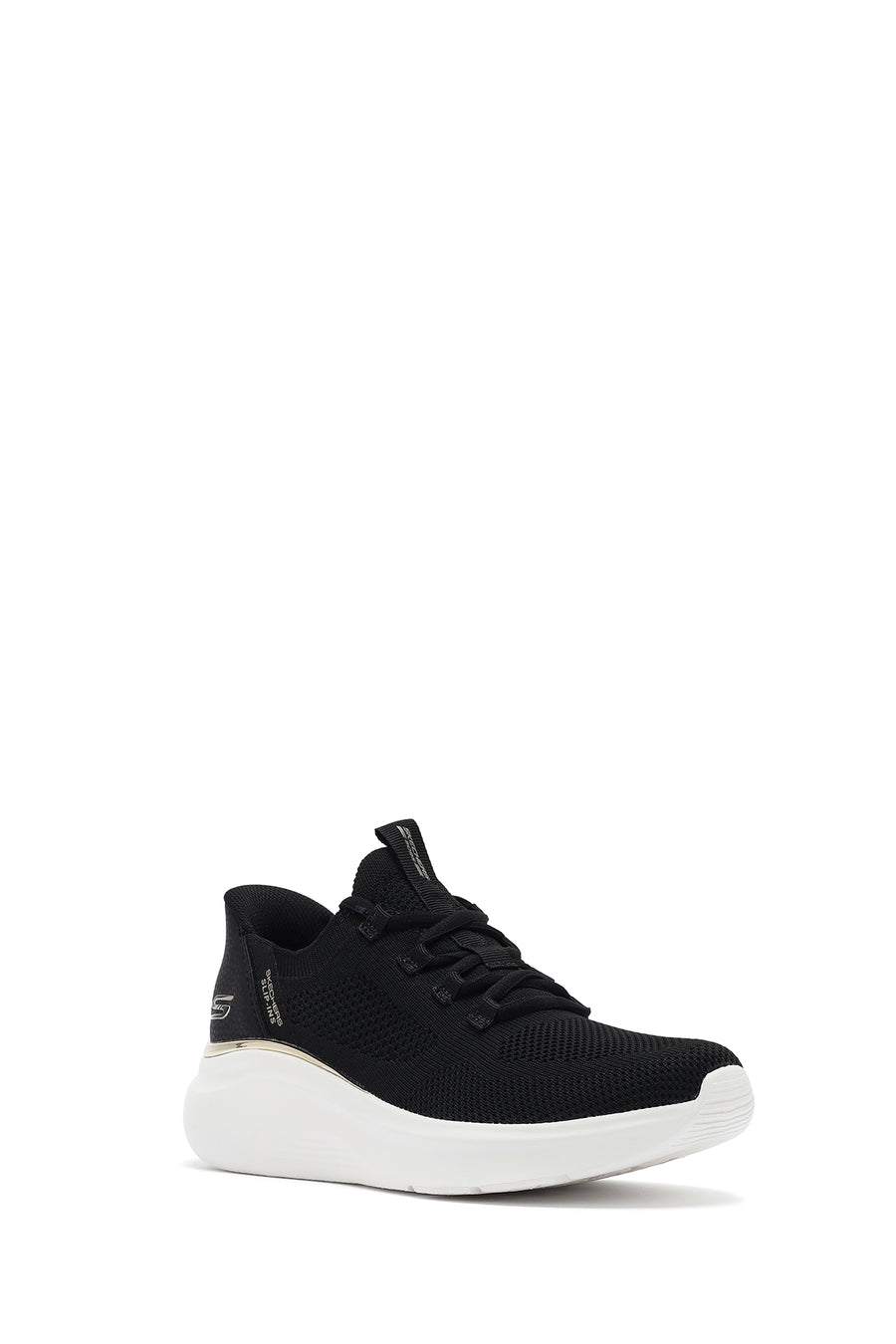 Skechers Women's Black Bobs B Love-True Delight Lace-Up Chunky Sole Sneakers