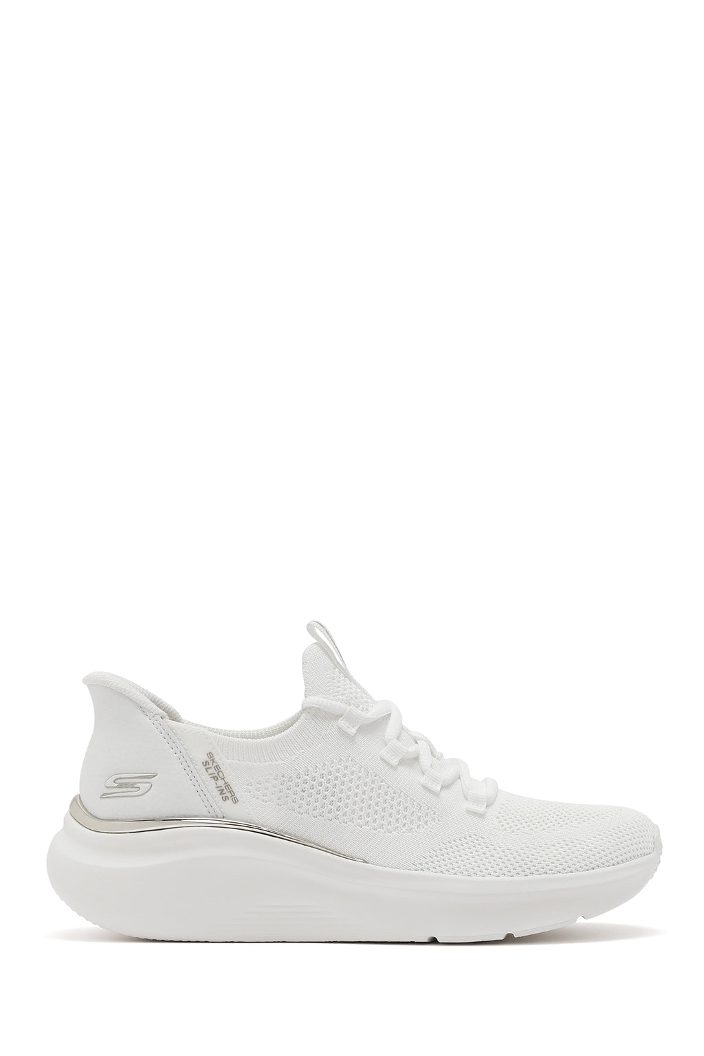 Skechers Kadın Beyaz Bobs B Love - True Delight Bağcıklı Kalın Tabanlı Kumaş Sneaker