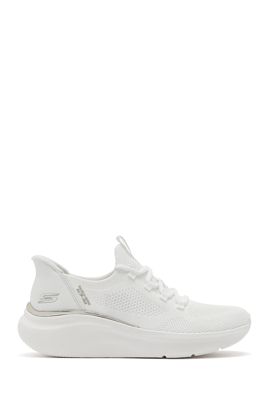 Skechers Women's White Bobs B Love - True Delight Lace-Up Chunky Sole Fabric Sneakers 117617 WHT | Derimod
