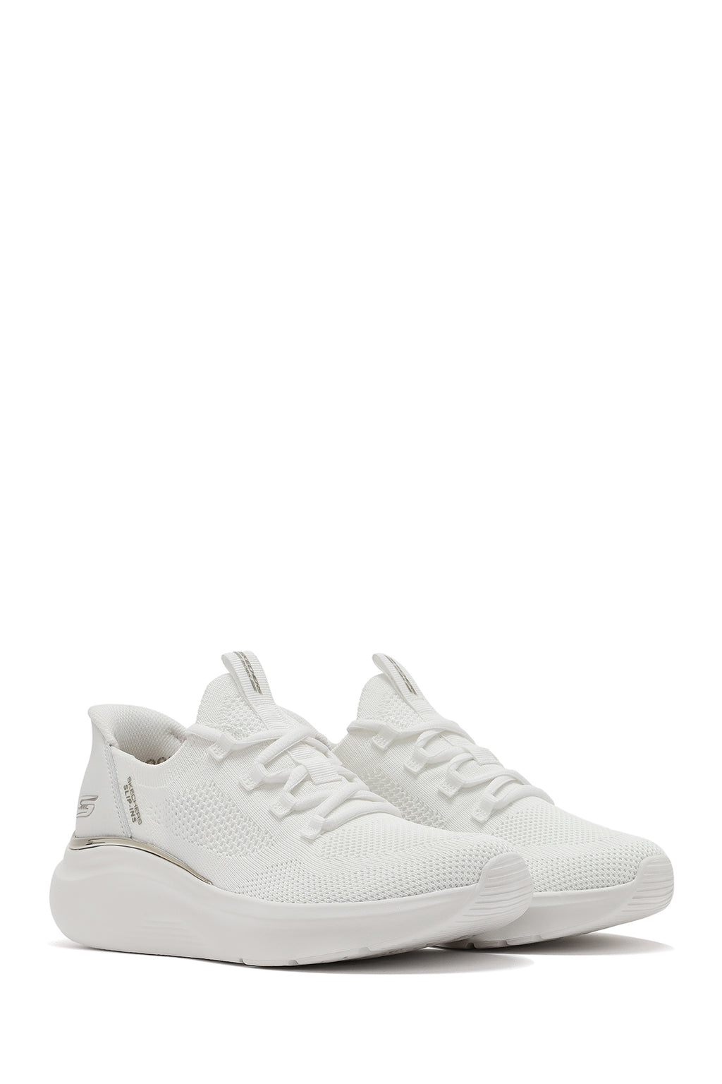 Skechers Kadın Beyaz Bobs B Love - True Delight Bağcıklı Kalın Tabanlı Kumaş Sneaker